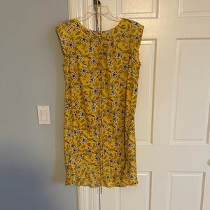 LOFT Yellow Floral Mini Dress